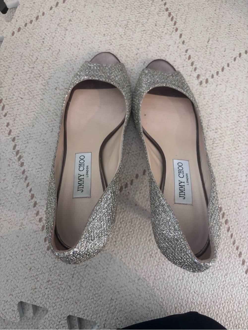 Jimmy Choo Gold Glitter Pumps - Sparkling Evening Heels